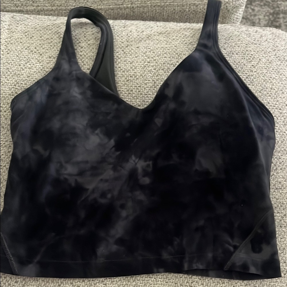 Black Tie-Dye Tank Top